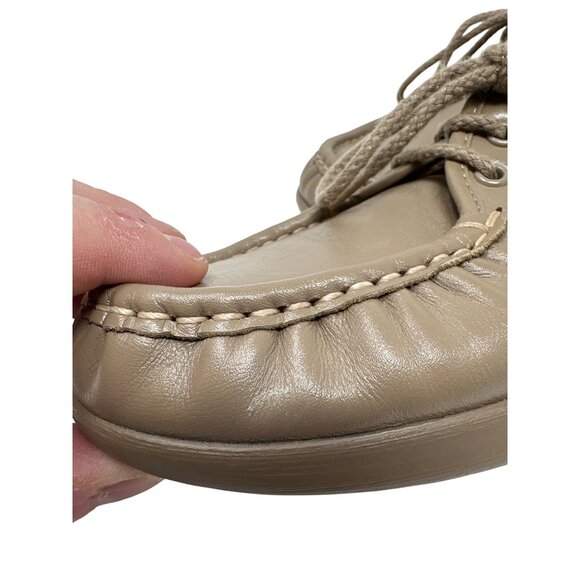 SAS Womens Leather Comfort Lace-Up Loafers Taupe Size 10M - Picture 6 of 14